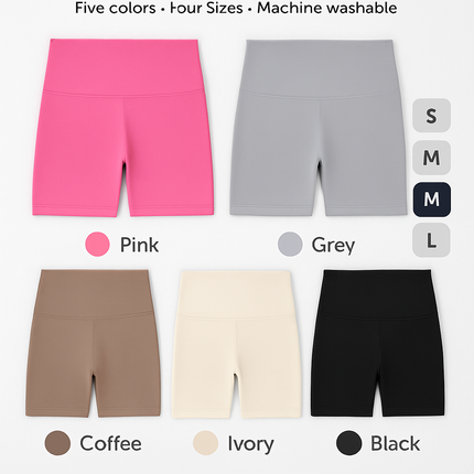 High-Waist Biker Shorts with Tummy Control for Workouts