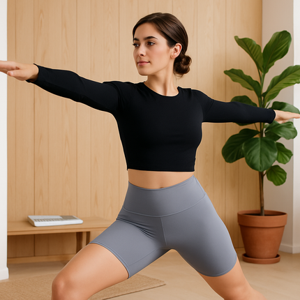 High-Waist Biker Shorts with Tummy Control for Workouts