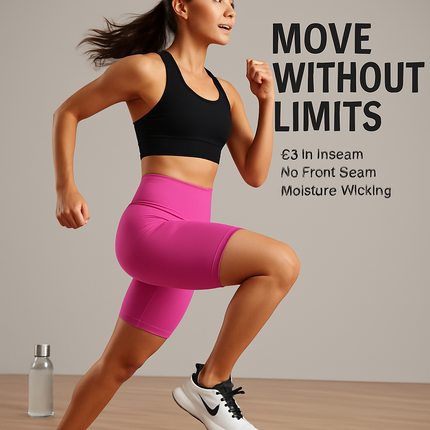 High-Waist Biker Shorts with Tummy Control for Workouts