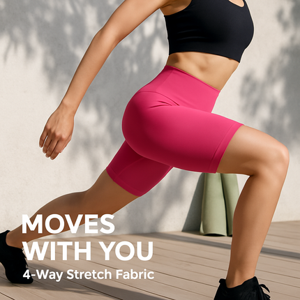 High-Waist Biker Shorts with Tummy Control for Workouts