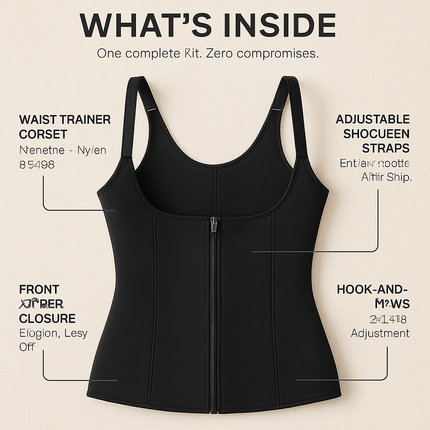Zippered Waist Trainer Corset for Women Slimming - Support