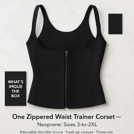 Zippered Waist Trainer Corset for Women Slimming - Support