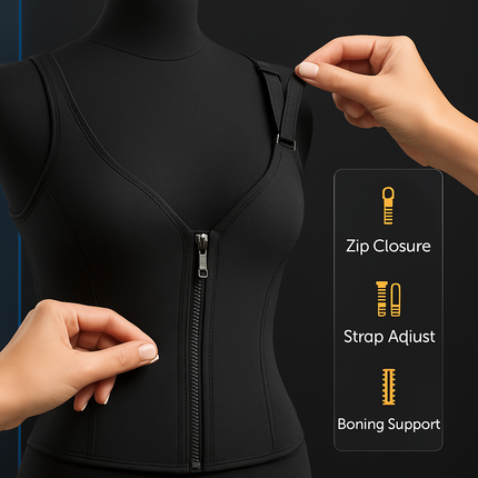 Zippered Waist Trainer Corset for Women Slimming - Support