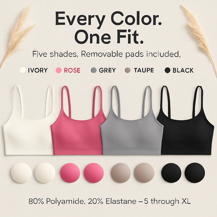 Women Sport Bras with Removable Pads, Low-Impact Square Neck