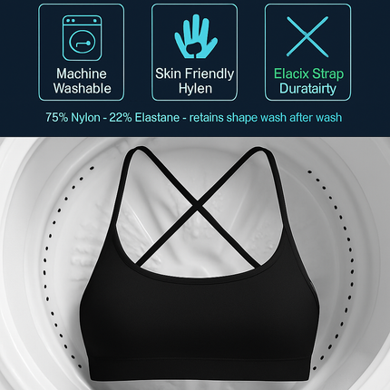Cross Back Padded Sports Bra with Removable Pads