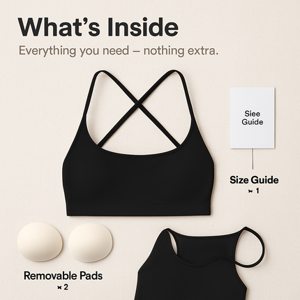 Cross Back Padded Sports Bra with Removable Pads