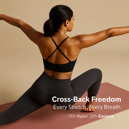 Cross Back Padded Sports Bra with Removable Pads