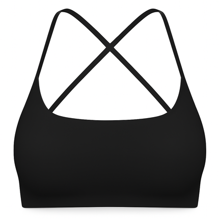Cross Back Padded Sports Bra with Removable Pads