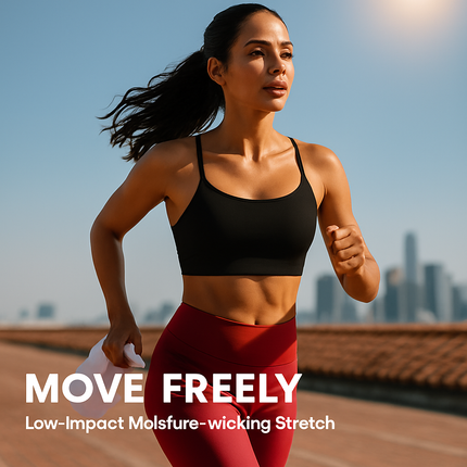 Women Sport Bras with Removable Pads, Low-Impact Square Neck