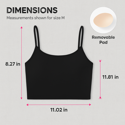 Women Sport Bras with Removable Pads, Low-Impact Square Neck