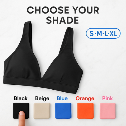 Women Deep V-Neck Sports Bra for Gym - Low-Impact Comfort