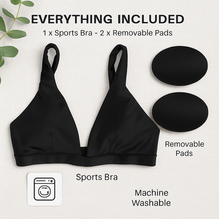 Women Deep V-Neck Sports Bra for Gym - Low-Impact Comfort