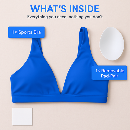 Women Deep V-Neck Sports Bra for Gym - Low-Impact Comfort