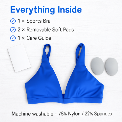 Women Deep V-Neck Sports Bra for Gym - Low-Impact Comfort