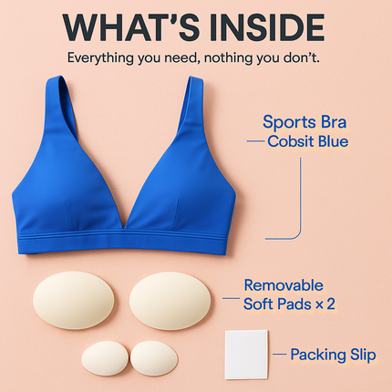 Women Deep V-Neck Sports Bra for Gym - Low-Impact Comfort