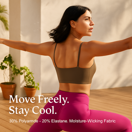 Women Sport Bras with Removable Pads, Low-Impact Square Neck