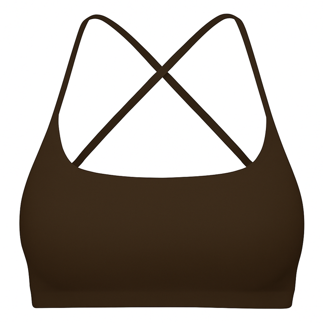 Cross Back Padded Sports Bra with Removable Pads