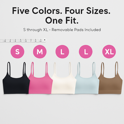 Women Sport Bras with Removable Pads, Low-Impact Square Neck