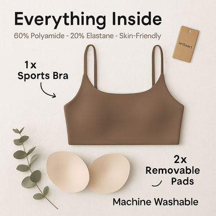 Women Sport Bras with Removable Pads, Low-Impact Square Neck