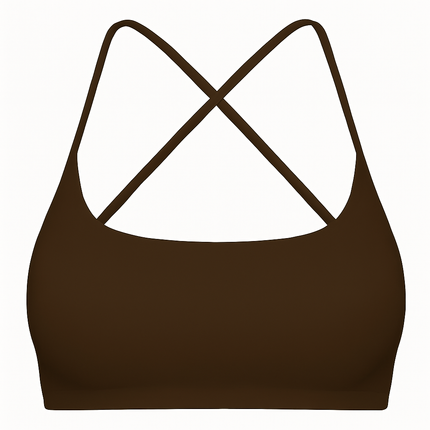 Cross Back Padded Sports Bra with Removable Pads