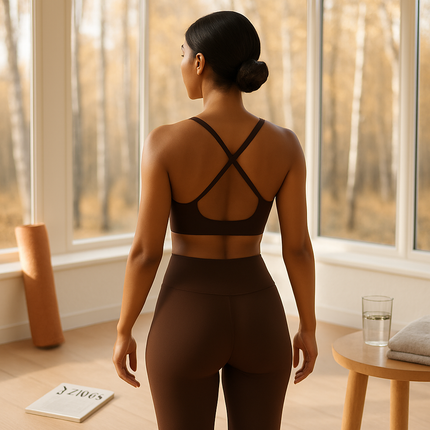 Cross Back Padded Sports Bra with Removable Pads