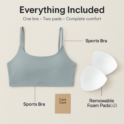 Women Sport Bras with Removable Pads, Low-Impact Square Neck