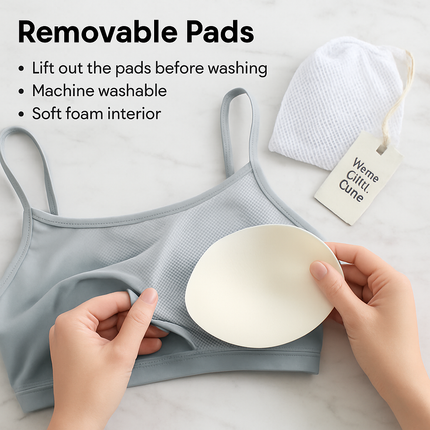 Women Sport Bras with Removable Pads, Low-Impact Square Neck