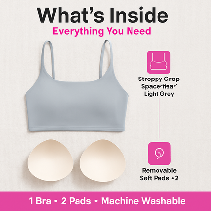 Women Sport Bras with Removable Pads, Low-Impact Square Neck