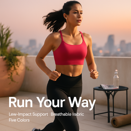 Women Sport Bras with Removable Pads, Low-Impact Square Neck