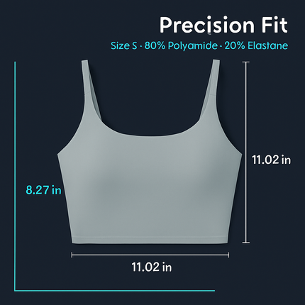Women Sport Bras with Removable Pads, Low-Impact Square Neck