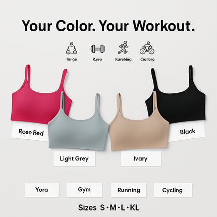 Women Sport Bras with Removable Pads, Low-Impact Square Neck