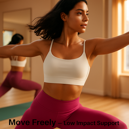 Women Sport Bras with Removable Pads, Low-Impact Square Neck