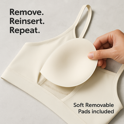 Women Sport Bras with Removable Pads, Low-Impact Square Neck