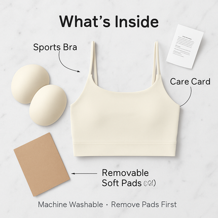 Women Sport Bras with Removable Pads, Low-Impact Square Neck