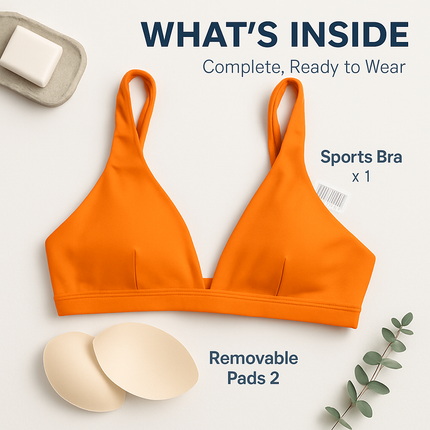 Women Deep V-Neck Sports Bra for Gym - Low-Impact Comfort