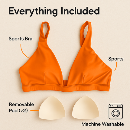 Women Deep V-Neck Sports Bra for Gym - Low-Impact Comfort
