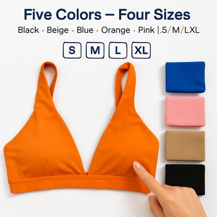 Women Deep V-Neck Sports Bra for Gym - Low-Impact Comfort