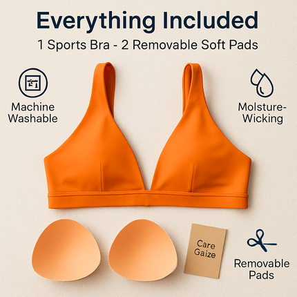 Women Deep V-Neck Sports Bra for Gym - Low-Impact Comfort