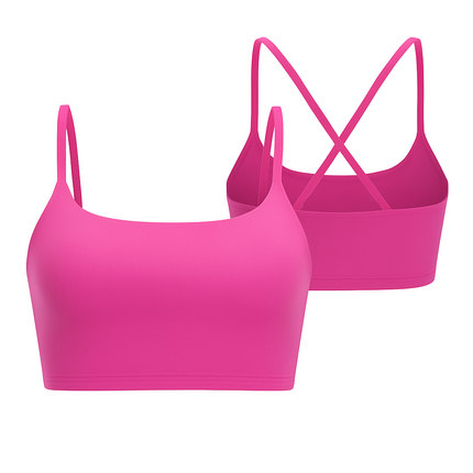 Women Sport Bras with Removable Pads, Low-Impact Square Neck