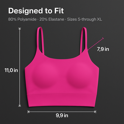Women Sport Bras with Removable Pads, Low-Impact Square Neck