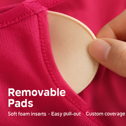 Women Sport Bras with Removable Pads, Low-Impact Square Neck