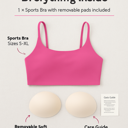 Women Sport Bras with Removable Pads, Low-Impact Square Neck