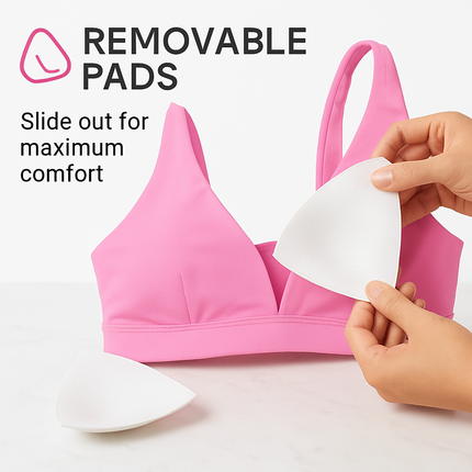 Women Deep V-Neck Sports Bra for Gym - Low-Impact Comfort