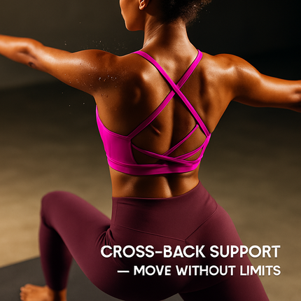 Cross Back Padded Sports Bra with Removable Pads