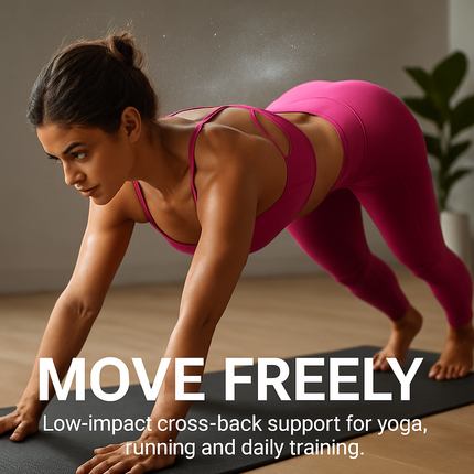 Cross Back Padded Sports Bra with Removable Pads
