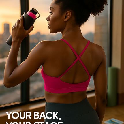 Cross Back Padded Sports Bra with Removable Pads