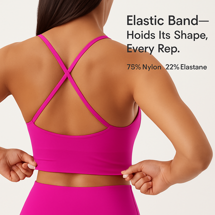Cross Back Padded Sports Bra with Removable Pads