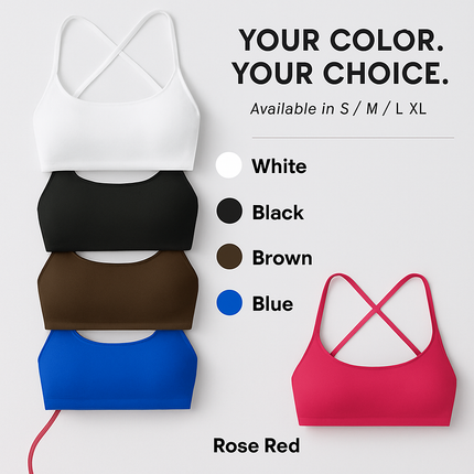Cross Back Padded Sports Bra with Removable Pads