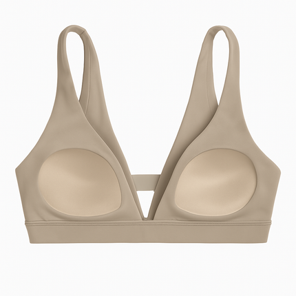 Women Deep V-Neck Sports Bra for Gym - Low-Impact Comfort