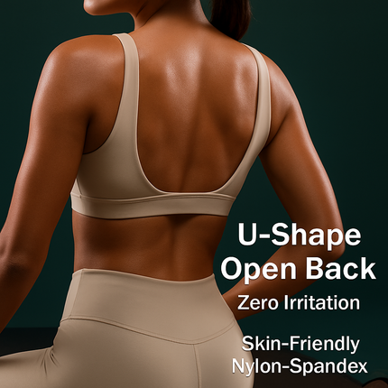 Women Deep V-Neck Sports Bra for Gym - Low-Impact Comfort
